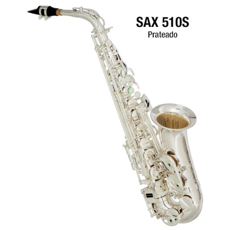 SAX ALTO MIB EAGLE PROFISSIONAL SAX 510S (PRATA)