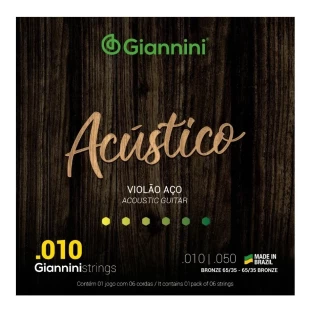 ENCORD. VIOLÃO AÇO BRONZE - GIANNINI ACÚSTICO 65/35 010