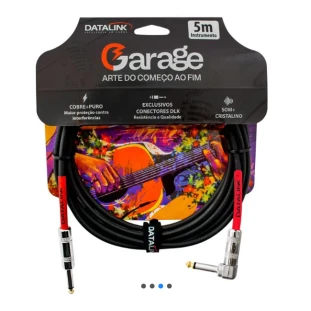 Cabo GARAGE p/ Instrumentos 0,20 mm² P10-P10(90º) Preto Metal L=5 metros