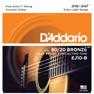 ENCORD. VIOLÃO BRONZE 80/20 010 - DADARIO EJ10-B