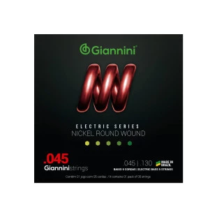 ENCORD. C. BAIXO ELETRICO 5 CORDAS - GIANNINI GEEBRS5 045 - 130