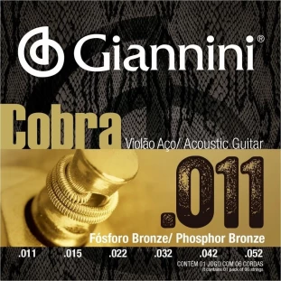 ENCORD. VIOLÃO AÇO FOSFORO BRONZE - GIANNINI COBRA GEEFLKF -.011