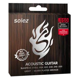 ENCORD. VIOLÃO AÇO SILVER PLATED BRONZE LIGTH - SOLEZ SLASPB10 010